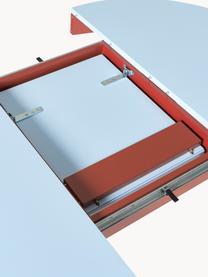 Table extensible Samos, 100 - 140 x 75 cm, Bleu clair, rouge, larg. 100 - 140 x prof. 100 cm