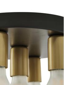 Kleine plafondlamp Plate in goudkleur-zwart, Baldakijn: nikkel, gelakt, Zwart, goudkleurig, Ø 30 x H 9 cm