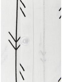 Flanelová obliečka na vankúš s boho vzorom Kezia, 2 ks, Écru, čierna, Š 40 x D 80 cm