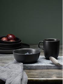 Schalen Nordic Kitchen van keramiek in mat zwart, 4 stuks, Keramiek, Mat zwart, 400 ml