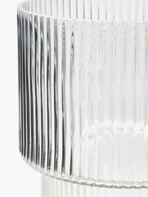 Vase en verre strié Lija, Verre, Transparent, Ø 14 x haut. 30 cm
