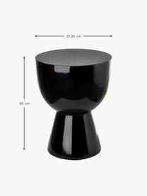 Table d'appoint ronde Tam Tam, Plastique, laqué, Noir, Ø 36 x haut. 46 cm