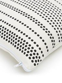 Housse de coussin 45x45 Davy, 100 % coton, Blanc, noir, larg. 45 x long. 45 cm