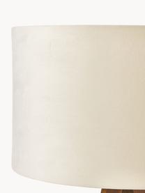 Lámpara de pie con pantalla de terciopelo Jake, Pantalla: terciopelo, Base de la lámpara: madera de fresno, FSC-cer, Cable: plástico, Blanco Off White, marrón, Al 150 cm