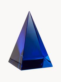 Handgemaakt decoratief object Prism van kristalglas, Kristalglas, Donkerblauw, B 7 x H 10 cm