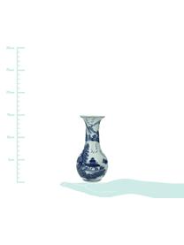Keramik-Vase Minno, Keramik, Gebrochenes Weiss, Blau, Ø 8 x H 15 cm