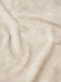 Coussin en velours avec passepoil Tia, Velours beige clair, larg. 40 x long. 40 cm