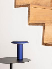 Malá přenosná stolní LED lampa Takku, stmívatelná, Potažený kov, Tmavě modrá, Š 18 cm, V 19 cm
