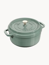 Ronde braadpan La Cocotte uit gietijzer, Geëmailleerd gietijzer, Turquoise groen, glanzend, Ø 28 x H 18 cm