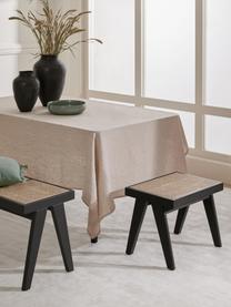 Tabouret en cannage Sissi, Noir, beige clair, larg. 52 x haut. 42 cm