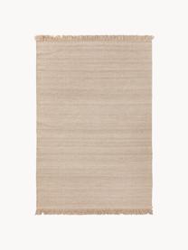 Tapis en laine tissé à la main avec franges Lars, 60 % laine, 20 % coton, 20 % polyester

Les tapis en laine peuvent perdre des fibres lors des premières semaines et des peluches peuvent se former, ce phénomène est naturel et diminue à mesure de votre usage et du temps, Beige, larg. 80 x long. 150 cm (taille XS)