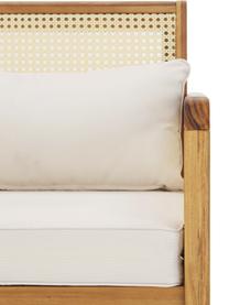 Tuin loungefauteuil Vie met Weens vlechtwerk, Bekleding: 100% polyester, Frame: massief geolied acaciahou, Beige, 68 x 78 cm
