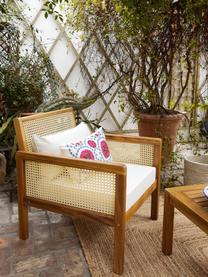 Fauteuil lounge de jardin avec cannage Vie, Beige