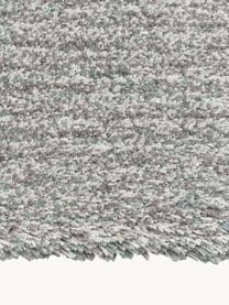 Flauschiger Hochflor-Läufer Marsha, Rückseite: 55 % Polyester, 45 % Baum, Hellgrau, B 80 x L 200 cm