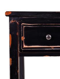 Consolle in legno di abete con finitura antica Rene, Nero, argentato, Larg. 112 x Alt. 82 cm