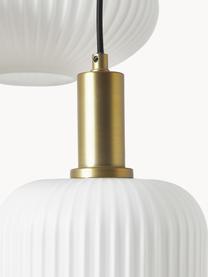 Lampa wisząca ze szkła opalowego Candela, Biały, odcienie złotego, S 49 x W 29 cm