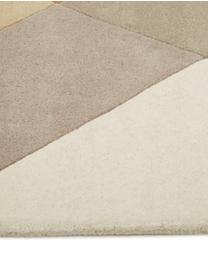 Tapis design en laine tufté main Freya, Jaune moutarde, beige, gris, brun