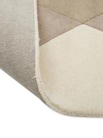 Tapis design en laine tufté main Freya, Jaune moutarde, beige, gris, brun