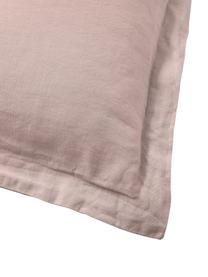 Poszewka na poduszkę z lnu efektem sprania Nature, 2 szt., Brudny różowy, S 40 x D 80 cm