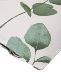 Kissenhülle Eucalyptus aus Baumwolle, 100 % Baumwolle, Cremefarben, Grün, B 45 x L 45 cm