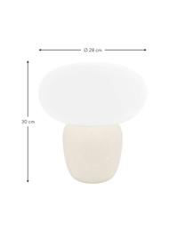 Petite lampe à poser Cahuama, Beige, blanc, Ø 28 x haut. 30 cm