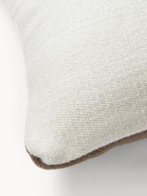 Housse de coussin 50x50 motif abstrait Aylin, 85 % laine, 15 % coton, Tons beiges, larg. 50 x long. 50 cm