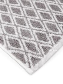 Dubbelzijdige handdoek Ava met grafisch patroon, Taupe, crèmewit, Handdoek, B 50 x L 100 cm, 2 stuks