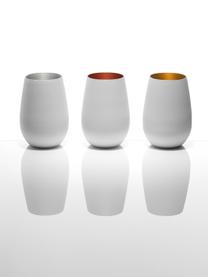 Vasos highball de cristal Elements, 6 uds., Cristal recubierto, Blanco, bronce, Ø 9 x Al 12 cm, 465 ml