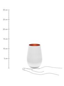 Křišťálová sklenice na long drink Elements, 6 ks, Potažený křišťál, Bílá, bronzová, Ø 9 cm, V 12 cm, 465 ml