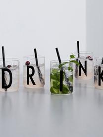 Design waterglas Personal met letters (varianten van A tot Z), Borosilicaatglas, Transparant, zwart, Waterglas A, 300 ml