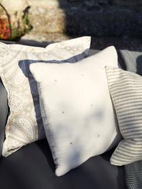 Kissenhülle Manon mit Paisley-Muster, 100% Bio-Baumwolle, GOTS-zertifiziert, Taupe, Weiß, B 45 x L 45 cm