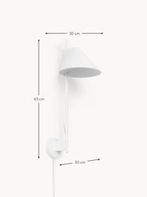 Kinkiet LED z funkcją przyciemniania Yuh, Stelaż: mosiądz lakierowany, Biały, S 30 x W 63 cm
