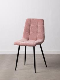 Sametová čalouněná židle Hope, Růžová, černá