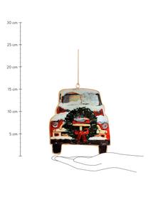 Kerstboomhangersset Cars, 2 stuks, Metaal, Rood, zwart, wit, Set met verschillende formaten