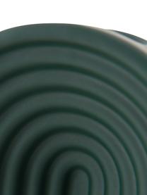 Vaso in gres con motivo scanalato Vault, Gres, Verde scuro, Larg. 16 x Alt. 22 cm
