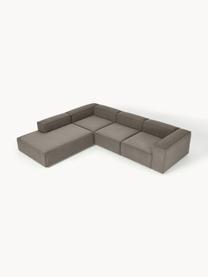 Narożna sofa modułowa Bouclé XL Lennon, Tapicerka: Bouclé (100% poliester) D, Stelaż: lite drewno sosnowe, skle, Nogi: tworzywo sztuczne Ten pro, Greige Bouclé, S 329 x G 269 cm, lewostronna