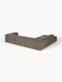 Narożna sofa modułowa Bouclé XL Lennon, Tapicerka: Bouclé (100% poliester) D, Stelaż: lite drewno sosnowe, skle, Nogi: tworzywo sztuczne Ten pro, Greige Bouclé, S 329 x G 269 cm, lewostronna