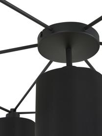 Faretti da soffitto grandi Staiti, Baldacchino: acciaio verniciato, Paralume: tessuto, Nero, dorato, Ø 84 x Alt. 24 cm