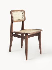 Dřevěná židle z ořechového dřeva s vídeňskou pleteninou C-Chair, Ořechové dřevo, světle béžová, Š 41 cm, V 53 cm