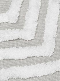 Ručně tkaný kulatý bavlněný koberec s vystouplým vzorem Ziggy, 100 % bavlna, Šedá, Ø 120 cm (velikost S)