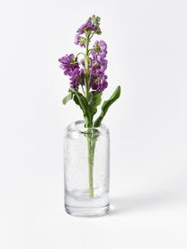 Kleine mundgeblasene Vase Dylla mit Luftbläschen, H 16, Kalknatronglas, Transparent, Ø 8 x H 16 cm