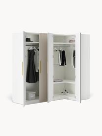 Modularer Eck-Kleiderschrank Simone, 215 cm Breite, mehrere Varianten, Korpus: Spanplatte, melaminbeschi, Holz, Beige, Basic Interior, B 215 x H 200 cm, mit Eckmodul