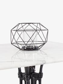 Gartentisch Loren mit Marmorplatte, Tischplatte: Marmor, Gestell: Stahl, beschichtet, Schwarz, Weiss, marmoriert, B 70 x T 70 cm