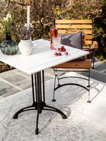 Table de jardin avec plateau en marbre Loren, Noir, blanc, marbré