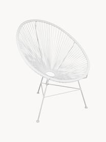 Loungesessel Bahia aus Kunststoff-Geflecht, Sitzfläche: Kunststoff, Gestell: Metall, pulverbeschichtet, Weiss, B 81 x T 73 cm