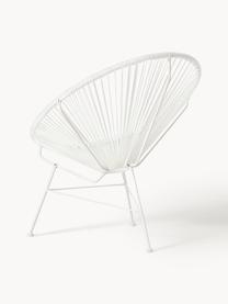 Fauteuil acapulco en plastique tressé Bahia, Blanc, larg. 81 x prof. 73 cm