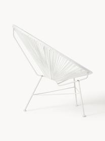 Loungesessel Bahia aus Kunststoff-Geflecht, Sitzfläche: Kunststoff, Gestell: Metall, pulverbeschichtet, Weiss, B 81 x T 73 cm
