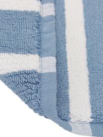 Tappeto bagno a righe Mentone, 100% cotone, Blu, bianco, Larg. 50 x Lung. 75 cm