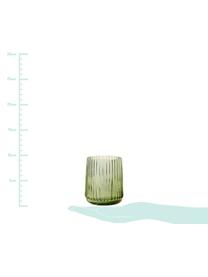 XS Glas-Vase Ribbed in Grün, Glas, Grasgrün, Ø 11 x H 9 cm