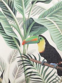 Outdoor kussen Toucan met tropisch motief, met vulling, Groen, multicolour, 45 x 45 cm